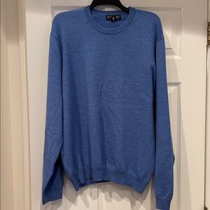 Brooks Brothers Men's Blue Merino Wool Crewneck Sweater